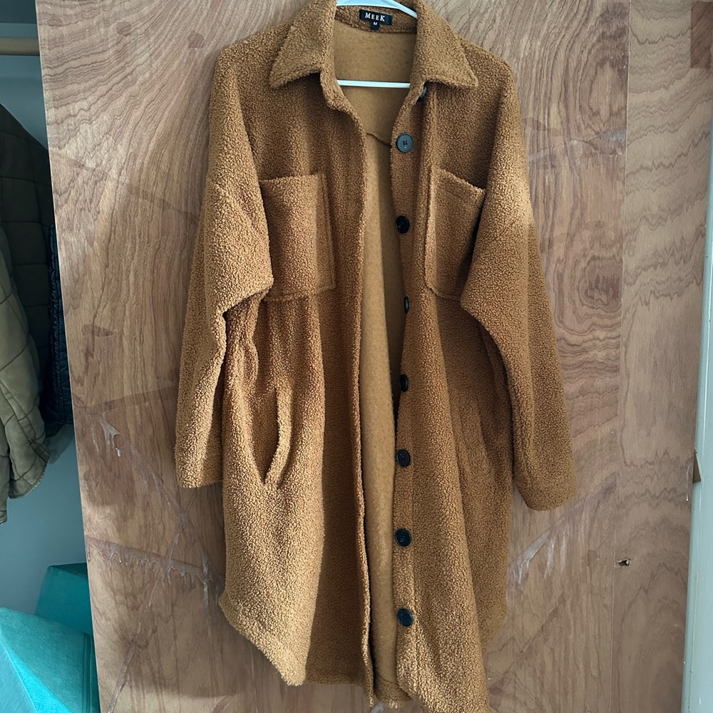Cozy brown long Teddy Jacket